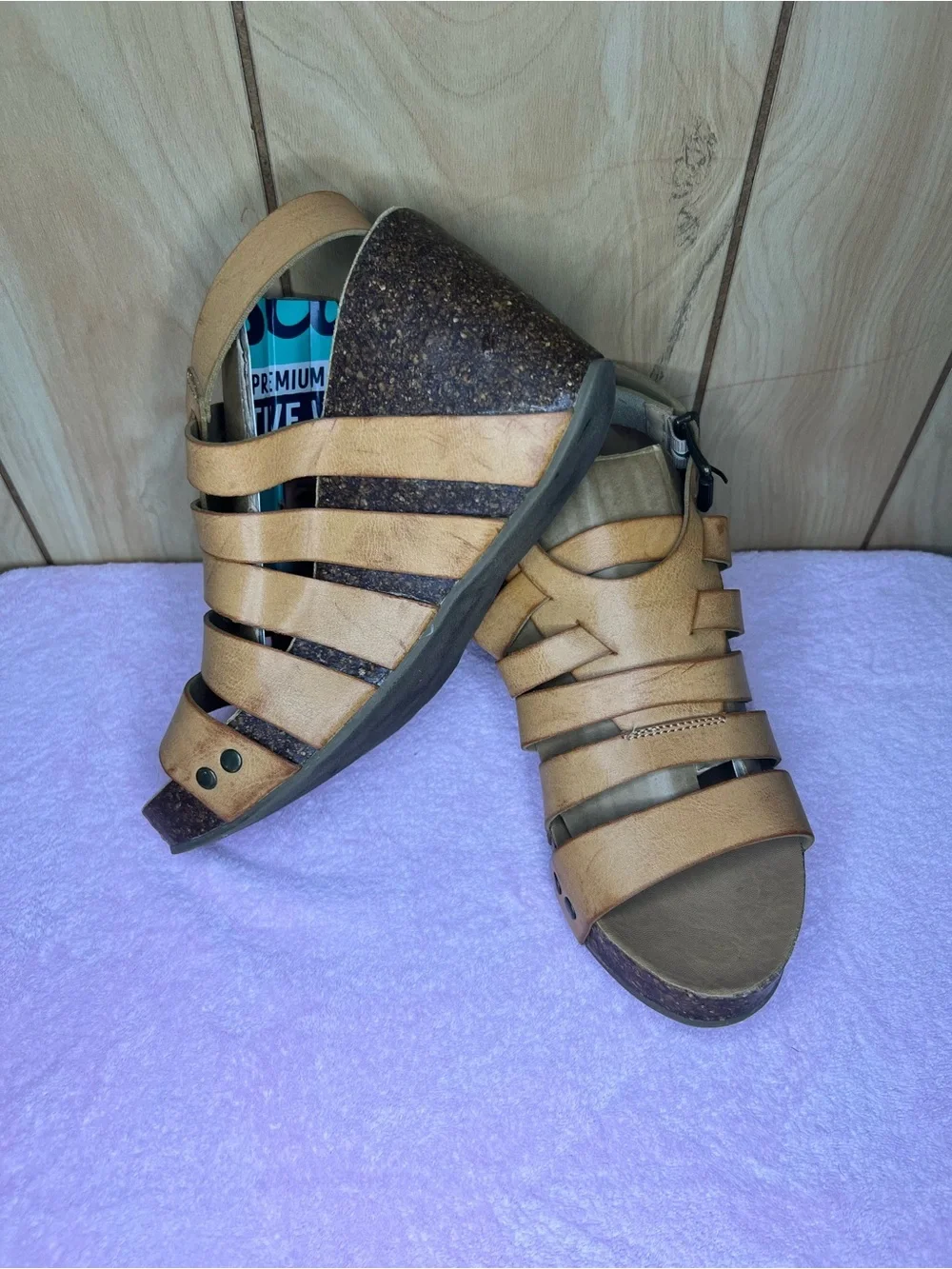 Blowfish Malibu Tan Strappy Cork Wedge Sandals